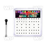 nbkbbx1 box w 52 silver nose bones w 1mm black plated ball tops