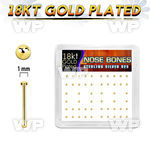 nbmx5rg silver nose bones w 18k gold plating 1mm flat tops