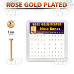 nbmx5rs silver nose bones w rose gold plating 1mm flat tops