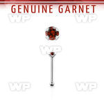 nbpge2 925 silver nose bone w a garnet stone