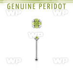 nbpge4 925 silver nose bone w a peridot stone