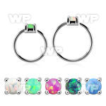 nho25 silver nose ring w 2.5mm synthetic opal casted prong set