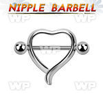npsh11 heart shaped nipple shield w steel barbell w 5mm balls