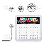 nsbxmc2 box w 52 silver nose studs w round clear crystals