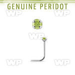 nspge4 925 silver nose stud w a peridot stone