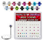 nwpbm box w 52 silver nose screws w set 1.5mm mix crystals