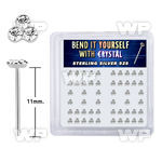 nytrc box w silver bend it nose studs w clear tri crystals