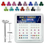 nytrm box 52 silver bend it nose studs w round tripple crystal