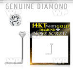 o3614k 14k white gold rhodium plated nose screw 2mm prong set genuine diamond