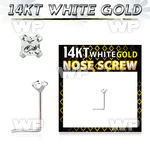 o3gv6e 14kt white gold nose screw 2mm square prong set cz stone nose piercing