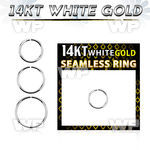 o3wbet 14kt white gold seamless hoop ring 1mm eyebrow piercing