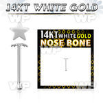 o43re 14kt white gold nose bone 2 5mm plain star shaped top nose piercing