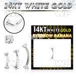 o4ug 14k white gold eyebrow banana clear cz