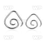oa7 surgical steel wire spiral taper ear lobe piercing