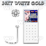 oi36g6 box of 14kt white gold nose screw 1 5mm round prong set nose piercing