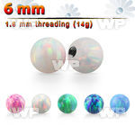 opi6 6mm synthetic opal ball with 14g (1.6mm) threading