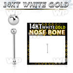 ou44e 14kt white gold nose bone 1 5mm white gold ball shaped nose piercing