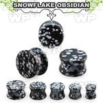 pgsjj snowflake obsidian double flare stone plug