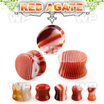 pgsmm red agate double flared stone plug 