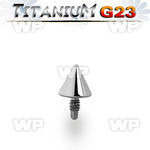 r76uz 3mm cone shaped g23 titanium dermal top for internally surface piercing