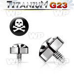 r7bie 4mm g23 titanium dermal anchor top skull logo for interna belly piercing