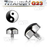 r7biep 4mm g23 titanium dermal anchor top yin yang logo for inte surface piercing