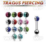 railw surgical steel tragus piercing 1 2mm 3mm multi crystal tragus piercing