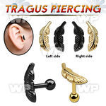 rairk9 ion plated 316l steel tragus piercing 1 2mm left or righ ear lobe piercing