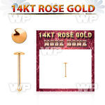 rbrd 14kt rose gold nose bone w a 2mm gold round flat top