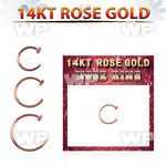 rcln20 solid 14kt rose gold fake nose clip 
