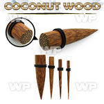 rm65a coconut wood taper double o ring ear lobe piercing