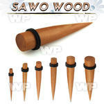 rmrwa sawo wood taper double o ring ear lobe piercing