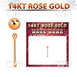 rnbb1 14kt rose gold nose bone w a 1.5mm gold ball shaped top