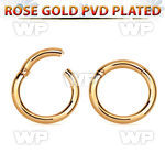 rose gold pvd plated steel hinged segment ring, 12g (2mm)
