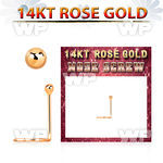 rscb1 14kt rose gold nose screw w 1.5mm ball shaped top