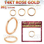 rsel20 solid 14kt rose gold seamless ring, 20g (0.8mm)