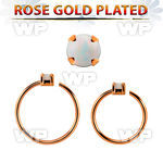 rsnho15 rose gold plated silver seamless nose ring w 1.5mm opal