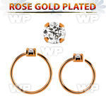 rsnhz2 rose gold silver seamless nose ring w 2mm prong set cz