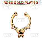 rssepd2 rose gold silver fake septum clicker in a indian