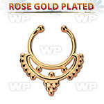 rssepd4 rose gold silver fake septum ring in minimalistic indian