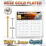 rsy6xc rose gold silver bend it nose stud 1.25 clear crystal