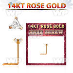 rsztc1 14kt rose gold nose screw w a 3mm triangle shaped cz