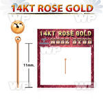rysb1 14k rose gold bend it yourself nose studs w ball top