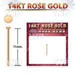 rysrd1 14kt rose gold bend it nose stud, 22g 1mm flat top