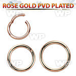 seghtt14 rose gold pvd plated steel hinged segment ring, 14g 