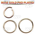 seghtt16 rose gold pvd plated steel hinged segment ring, 16g
