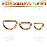 selttd16 rose gold plated 316l steel d shaped seamless ring 16g