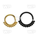 septll annealed gold  black pvd plated 316l steel septum ring 