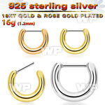 silver plated septum clicker in plain design w steel bar