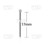 snyb18 steel bend it yourself nose stud w a 2mm ball top